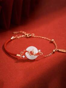 1 szt. Amulet ryby Koi Czerwona bransoletka z liny, bransoletka z zawieszką na szczęście, prezent urodzinowy dla dziewczyny