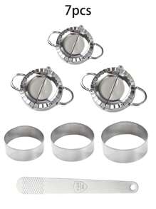 1 pieza/3 piezas/7 piezas Molde para hacer empanadillas de acero inoxidable, Herramientas de corte de piel de empanadillas de acero inoxidable, Juego de moldes para empanadillas de acero inoxidable, Molde para hacer empanadillas de acero inoxidable, Pinza para empanadillas, Molde para dar forma a empanadillas, Molde para envolver empanadillas - Plateado - Ver 18