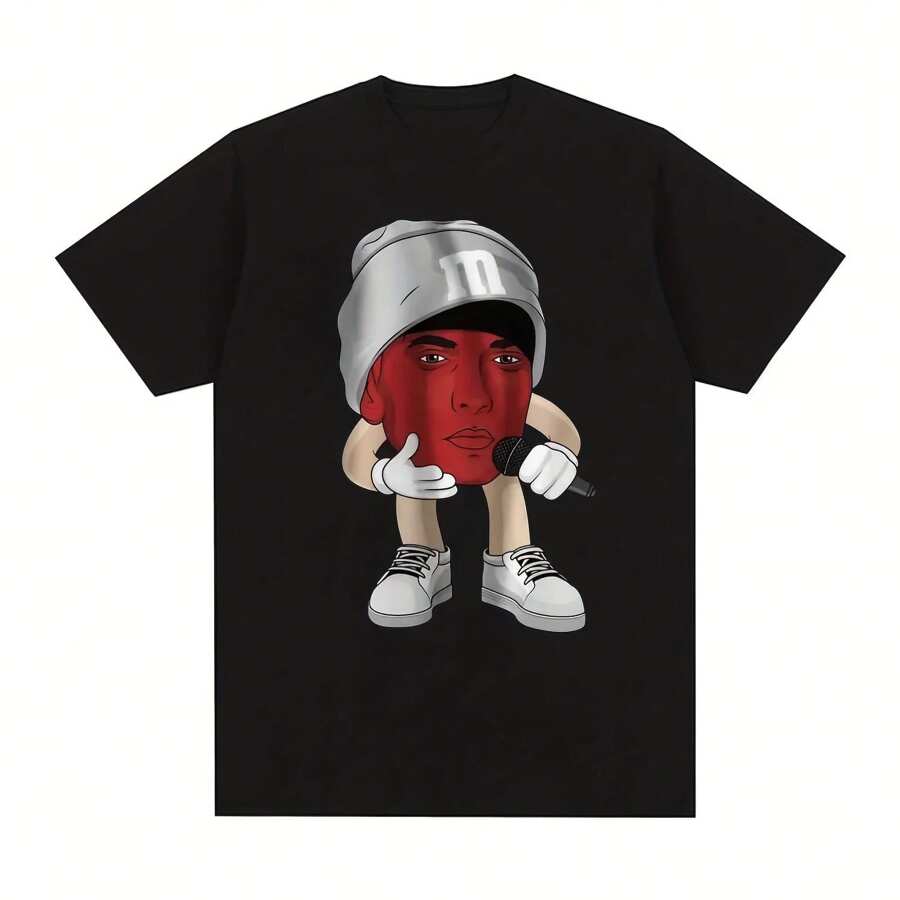 Slim Shady Red Funny Meme T-Shirt 's Women Fashion Retro Short Sleeve T Shirts 100% Cotton Tops T Shirt Streetwear - Black - View 1