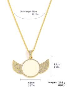 1pc Moda Simples Liga Redonda Asas de Anjo Colar Adequado Para Uso Diário Masculino
