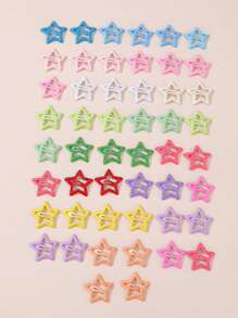 20pcs Star Shaped Hair Clips, Suitable For Everyday Wear, Hair Accessories, Head Accessories, Hair Accessories For Women - Multicolor - View 1