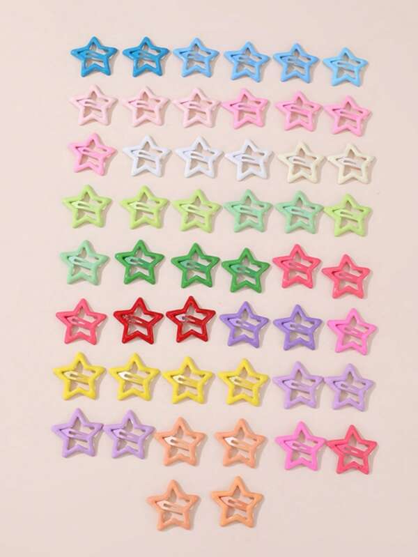 20 Peças Clipes de Cabelo em Formato de Estrela para Bebê, Clipes de Garra de Rua, Grampos de Cabelo