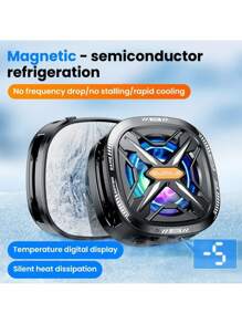 FS05 Pro Black Shark Magnetic Cell Phone Cooler , Ventilador De Telefone RGB Portátil Móvel Leve - Preto - Visão 2