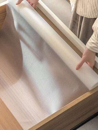 1 Roll Shelf Liner For Kitchen Cabinets,Non-Adhesive Drawer Liner,Non-Slip Refrigerator Liner,EVA Waterproof Fridge Pad Cupboard Mat Easy Placemats.