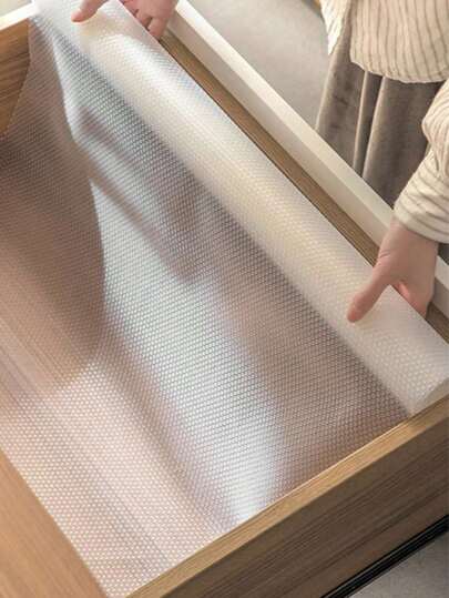 1 Roll Shelf Liner For Kitchen Cabinets,Non-Adhesive Drawer Liner,Non-Slip Refrigerator Liner,EVA Waterproof Fridge Pad Cupboard Mat Easy Placemats.