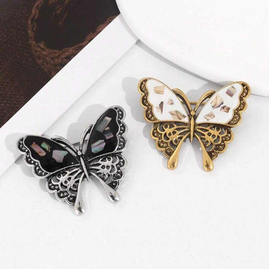1 件时尚复古昆虫蝴蝶合金胸针适合女性日常佩戴 - 胸針 - 查看 1
