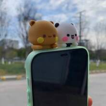 可爱伊尔布布嘟嘟手机摆件卡通动漫手办熊公仔卡哇伊熊猫迷你玩具屏幕装饰定制情侣礼物 - 彩色 - 查看 3