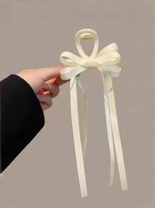 1pc Women's Elegant Bowknot Chiffon Hair Clip, Fashion Butterfly Barrette For Buns, Sophisticated Ballerina Inspired Hair Accessory For Holiday Party, Daily Outfit