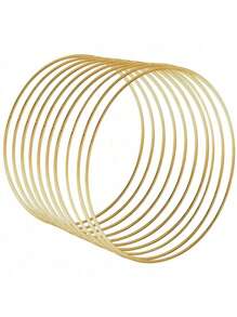 5pcs Gold Metal Floral Hoop For Christmas DIY Wedding Wreaths, Dream Catchers, And Wall Hangings - Golden Craft Hoop Rings With Endless Creative Possibilities,Christmas