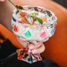 彩色手绘冰淇淋杯，冷饮杯，适用于冰淇淋，酸奶，冰淇淋，9.5盎司/280毫升
