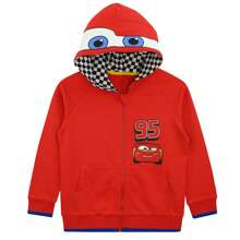 Disney Cars Hoodie | Lightning McQueen Boys' Hoodie | Kids' Zip Up Hoodies | Official Merchandise - Red - View 1