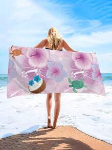 1pc (JLSTJ002) Beach Towel, Super Soft Microfiber Oversized Beach Blanket, Highly Absorbent Bath Towel, Suitable For Travel, Pool, Scuba Diving, Surfing, Yoga, Camping, Available In Adult And Children Sizes, Beach Accessories Beach Essentials