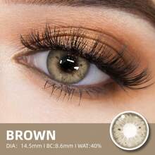 2 片/包灰棕色有色软性隐形眼镜，年度一次性美容软镜万圣节服装角色扮演 - 黃色 - 查看 2