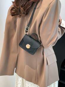 1 Brand New Solid Color Lychee Pattern Diagonal Shoulder Bag, Fashionable And Avant-Garde, Retro Suitable For School, Shopping, Travel, Suitable For Girl's Use, Zipper Closure Adjustable Shoulder Strap, Matching With Clothes, Is The Best Choice For Giving Gifts To Family And Friends - Multicolor - View 8