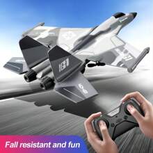 Helicóptero RC gris y blanco 4DRC, avión de combate RC, avión RC G1, avión RC de 2.4GHz con 2 baterías y estabilizador de giroscopio de 6 ejes, dron RC, juguete RC, juguete para niños, fácil de volar para principiantes adultos y niños, avión de pasajeros, regalo de Halloween/Navidad/Cumpleaños