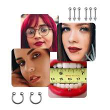 Piercing Kit With Piercing Tools For Nose Septum Ear Lip Belly Button Tongue Tragus Cartilage For All Body Piercing - Silver - View 9