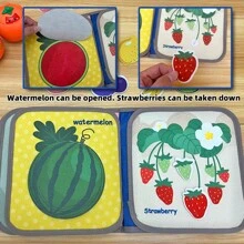Interactive Early Education Book For Infants, Tear-Resistant Soft Book, Promoting Cognitive Learning For Babies, Introducing Fruits And Vegetables - Multicolor - View 2
