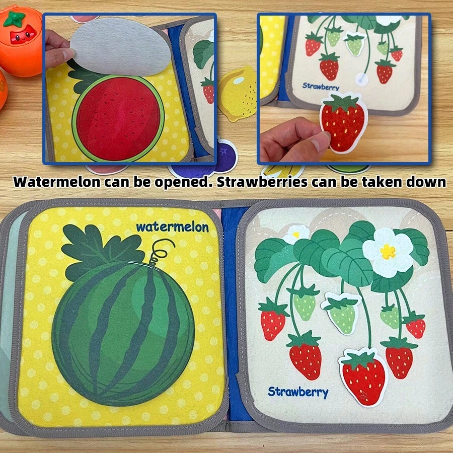 Interactive Early Education Book For Infants, Tear-Resistant Soft Book, Promoting Cognitive Learning For Babies, Introducing Fruits And Vegetables