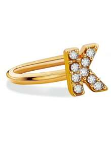U-Shaped Gold 26 English Letters Rhinestone-Set Simple Ear Clip Personalized Fashion Mini Classic Earrings Without Piercing Ears