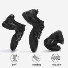 Black Mesh Cheerleading Shoes For Women, Sports Training Dance Ballet Gymnastics Tumbling Flexible Sneakers