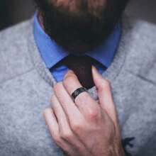 1pc Titanium Steel Ring For Men, New European And American Style, Textured Vintage Impact Pattern, 5.5MM Width, Single/Couple Rings, Fashionable & Versatile - Ring - View 7