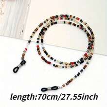 1pc Bohemian Style Colorful Rice Bead Eyewear Chain, Mask Chain, Eyewear Strap, Sunglasses Necklace, Eyewear Strap (Excluding Glasses) Suitable For Giving To Mothers, Wives, And Girls