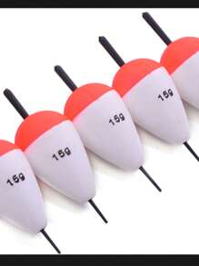 3 件装红色和白色 EVA 泡沫硬浮力长距离钓鱼浮标，腹部较大，浮力大