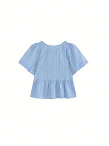 Women's Plain Simple Short Sleeve Casual Blouse Top