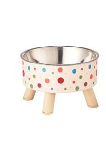 1pc Stainless Steel Raised Pet Bowl, Anti-Slip & Anti-Spill, For Cats & Dogs - Multicolor - View 10