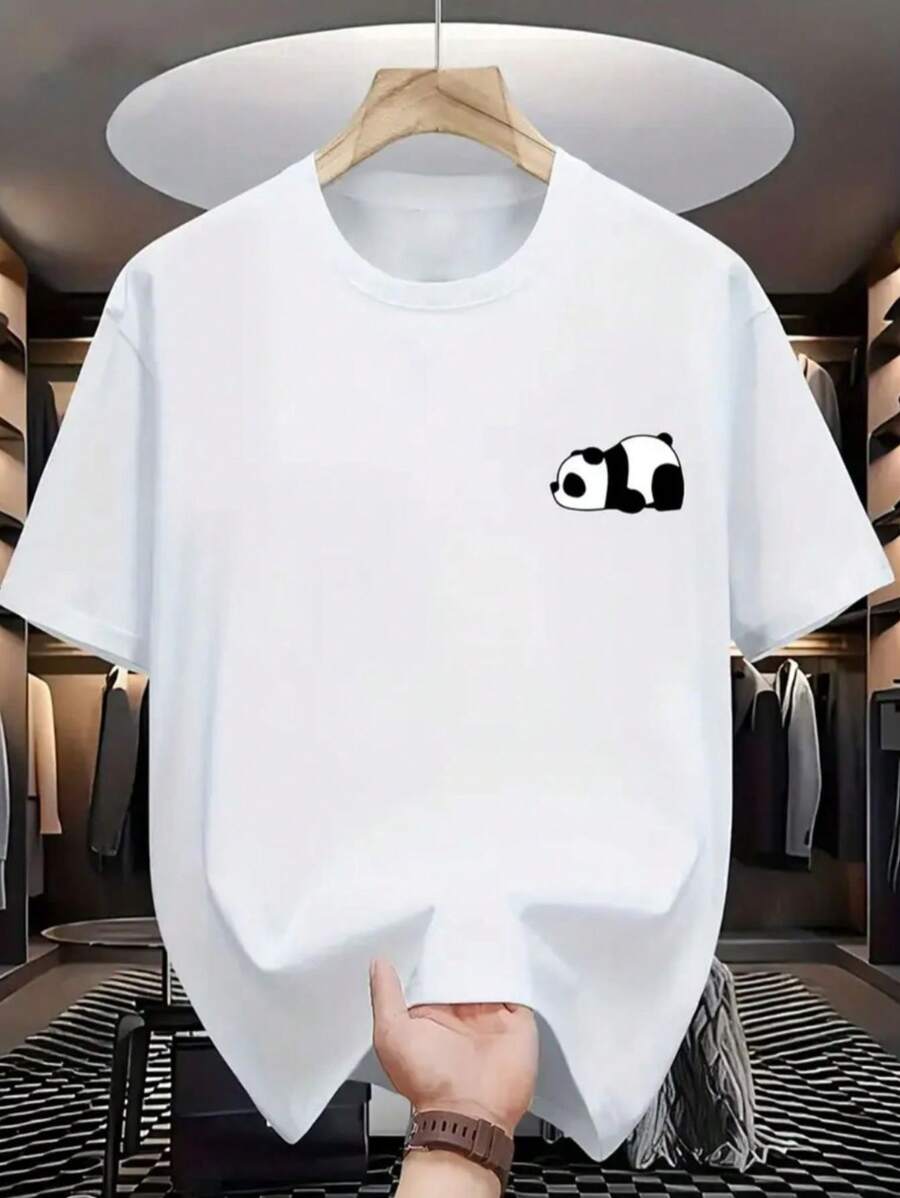 Women's Panda Shirt 100% Cotton Short Sleeve Summer Comfortable Printed Shirt - White - View 1