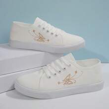 白色女士休闲鞋，2025年春季新品，透气面料，柔软鞋底，防滑，轻便，跑步 - 白色 - 查看 7