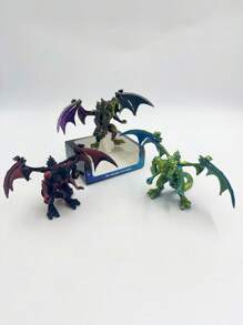 3D Printed Posable Triceratops Figurine With Movable Wings, Holographic Gradient Desk Decor Accessory - Multicolor - View 4