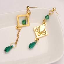 1 Pc Anime Character Kaya Asymmetrical Earring With Tassel Gem Dangle, Anime Eye Wind Earring, Girlfriend Gift Everyday Wear