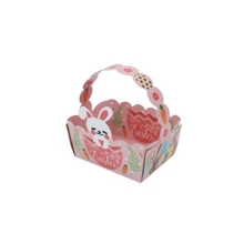 12/24PCS 12*9*6cm Creative Easter DIY Gift Boxes, Adorable Rabbit & Chick Elements To Handcraft And Convey Heartfelt Wishes, Instantly Boost Party & Holiday Atmosphere!
