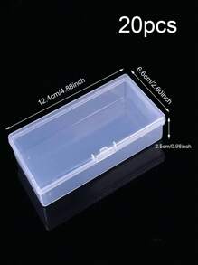 1 pezzo/3 pezzi/20 pezzi Scatole rettangolari in plastica trasparente per la visualizzazione e la conservazione di gioielli e piccoli oggetti