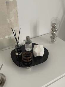 1pc Asymmetrical Acrylic Tray, Home Decor Candle Stand, Instagam Props For Photoshoot - Multicolor - View 9