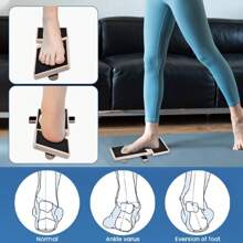 踝关节扭伤强化训练器，单腿平衡板，防滑木质摇摆板 - 黑色 - 查看 1