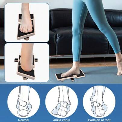 Ankle Sprain Strengthening Trainer, Single Leg Balance Board, Non-Slip Wooden Wobble Board