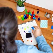 Conjunto de 6/12/24 Carimbos Autoentintados com Estampa de Pata de Cachorro, Mini Carimbos Coloridos para Professores, Lembrancinhas de Festa, Conjunto de Carimbos Sortidos para Atividades Educativas em Sala de Aula e Festas