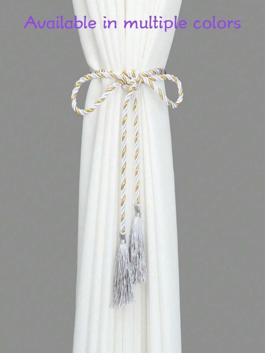 1 件流苏窗帘带，总长 37.7 英寸，简约收纳带适合任何场合，多功能窗帘带适合家庭使用