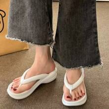 Damen Zehentrenner, Zehensandalen für den Strand, Keilabsatz Sommerschuhe, modische Damen Pantoletten