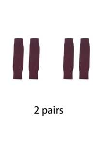 2 paires de chaussettes de compression de football de couleur unie simples, manches de jambe serrées, convenant au football, au basketball, au cyclisme et à d'autres sports de plein air