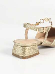 Women's Pointed Toe Elegant Chunky Heel Sandals, Fairy Aesthetic, Sparkling, Versatile For Spring & Summer