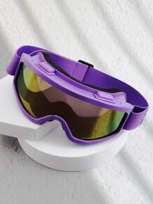 New Oversized Frame Yellow Lens Ski Goggles, One-Piece Night Vision Windproof For Single/Double Board Outdoor Sports Cycling High Definition Mountaineering Panoramic Protective Eyewear