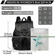 Backpack Womens, Vaschy PU Leather Backpack Purse Fashion Ladies Rucksack Casual Backpack School Bag For Teen Girls, Black,