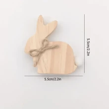 3/6pcs Easter Rabbit Decorations, Home Crafts, Rabbit Decor, Cute Wooden 3D Rabbits With Bow And Tail, Handmade Freestanding Wooden Bunnies, Suitable For Various Rooms, No Electricity Needed, Ideal For Easter Holiday Decoration, Party Decor, Home Decor DIY Craft, Party Gifts, Birthday Gifts, Easter Gifts, Thanksgiving Gifts, Valentine's Day Gifts