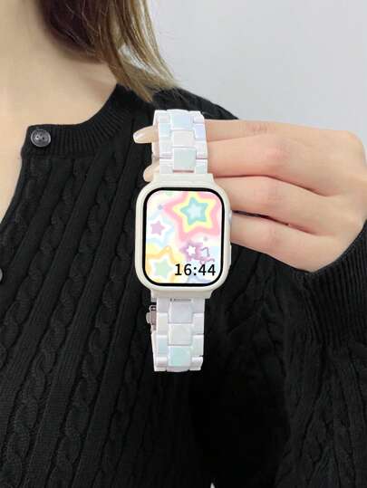 1pc Watch Band With Case Compatible With Apple Watch Series 44mm/45mm/46mm/42mm/40mm/41mm, Fashionable Replacement Watch Band Suitable For S9/8/SE/7/6/5/4/10,For MI Smart Band 9pro 8pro ,Women Men Fashion Strap Bumper For Redmi Watch 5 4,Watchband For Watch Fit 3 Band