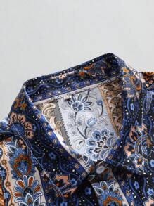 Men's Geometric Print Short Sleeve Casual Shirt, Spring/Summer - Multicolor - View 3