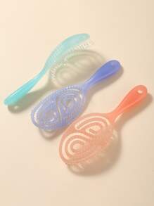 每个人都喜欢这款梳子，它具有可爱精致的镂空设计。它是完美的情人节礼物。它配有头皮按摩功能，可用于干发和湿发。它能有效梳理头发，使头发顺滑无结。其紧凑的尺寸确保了便携性，让您轻松随身携带。 - 彩色 - 查看 5