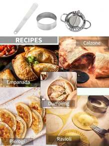 1 pieza/3 piezas/7 piezas Molde para hacer empanadillas de acero inoxidable, Herramientas de corte de piel de empanadillas de acero inoxidable, Juego de moldes para empanadillas de acero inoxidable, Molde para hacer empanadillas de acero inoxidable, Pinza para empanadillas, Molde para dar forma a empanadillas, Molde para envolver empanadillas - Plateado - Ver 10